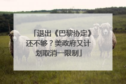 退出《巴黎协定》还不够？美政府又计划取消一限制