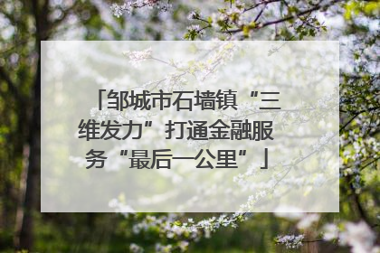 邹城市石墙镇“三维发力”打通金融服务“最后一公里”