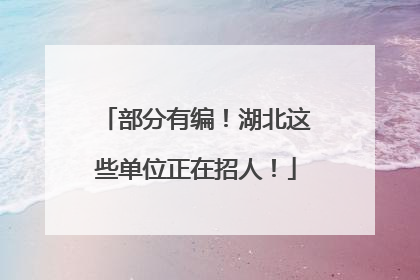 部分有编！湖北这些单位正在招人！