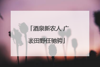 酒泉新农人 广袤田野任驰骋