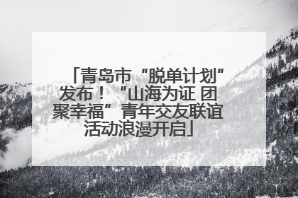 青岛市“脱单计划”发布！“山海为证 团聚幸福”青年交友联谊活动浪漫开启