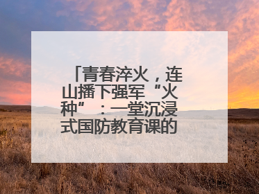青春淬火，连山播下强军“火种”：一堂沉浸式国防教育课的“燃”效应