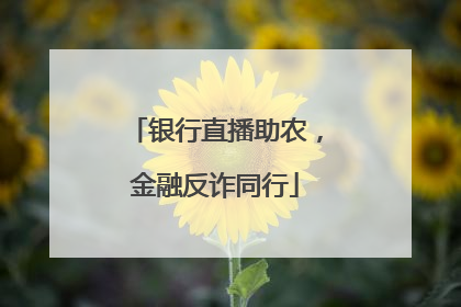 银行直播助农，金融反诈同行