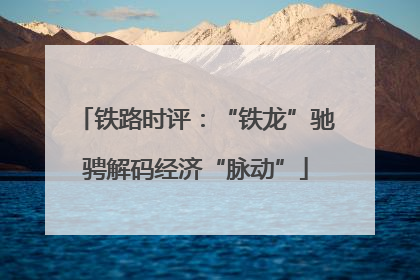 铁路时评：“铁龙”驰骋解码经济“脉动”