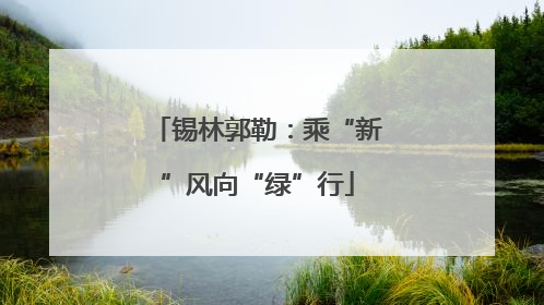 锡林郭勒：乘“新”风向“绿”行