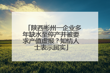陕西彬州一企业多年缺水至停产并被要求产值虚报？知情人士表示属实