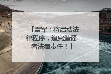 雷军：将启动法律程序，追究造谣者法律责任！