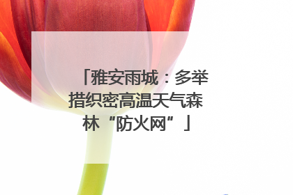 雅安雨城：多举措织密高温天气森林“防火网”