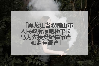 黑龙江省双鸭山市人民政府原副秘书长马为先接受纪律审查和监察调查