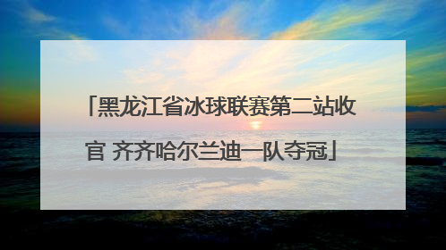 黑龙江省冰球联赛第二站收官 齐齐哈尔兰迪一队夺冠