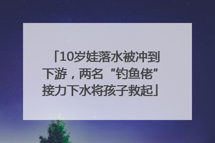 10岁娃落水被冲到下游，两名“钓鱼佬”接力下水将孩子救起