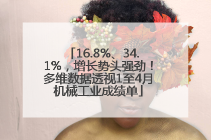 16.8%、34.1%，增长势头强劲！多维数据透视1至4月机械工业成绩单