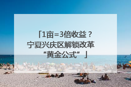 1亩=3倍收益？宁夏兴庆区解锁改革“黄金公式”