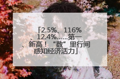 2.5%、116%、12.4%……第一、新高！“数”里行间感知经济活力