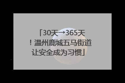 30天→365天！温州鹿城五马街道让安全成为习惯