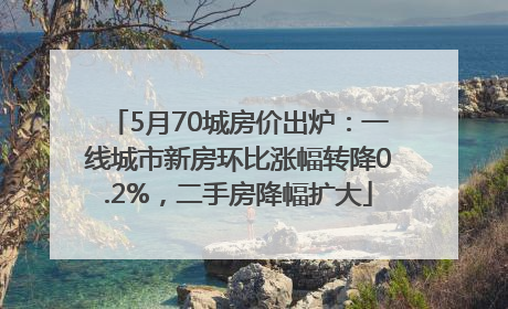 5月70城房价出炉：一线城市新房环比涨幅转降0.2%，二手房降幅扩大