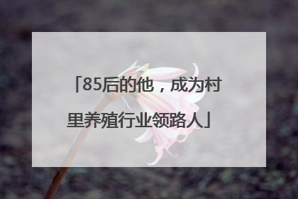 85后的他，成为村里养殖行业领路人